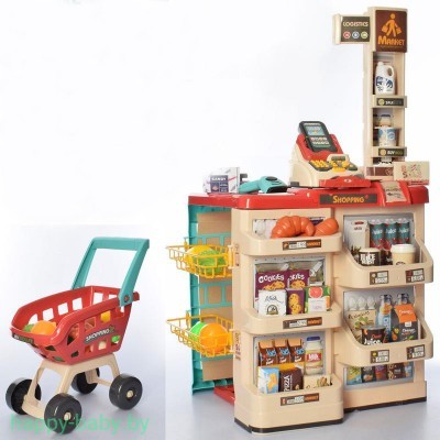 Игровой набор "Супермаркет" с тележкой, 48 предметов, свет/звук, арт. 668-78